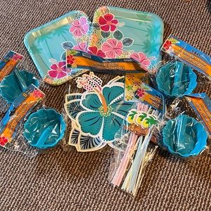 Hawaiian themed party supplies- all new in package